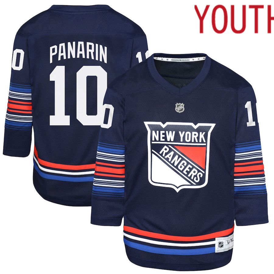 Youth New York Rangers 10 Artemi Panarin Navy Alternate Replica Player NHL Jersey